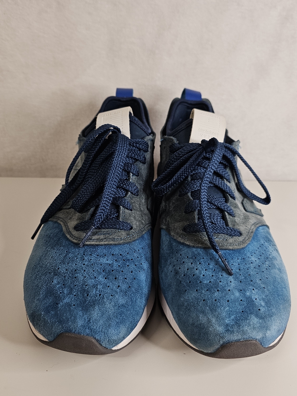 New Balance 997R Lake Blue Suede & Navy Lace-Up Sneakers